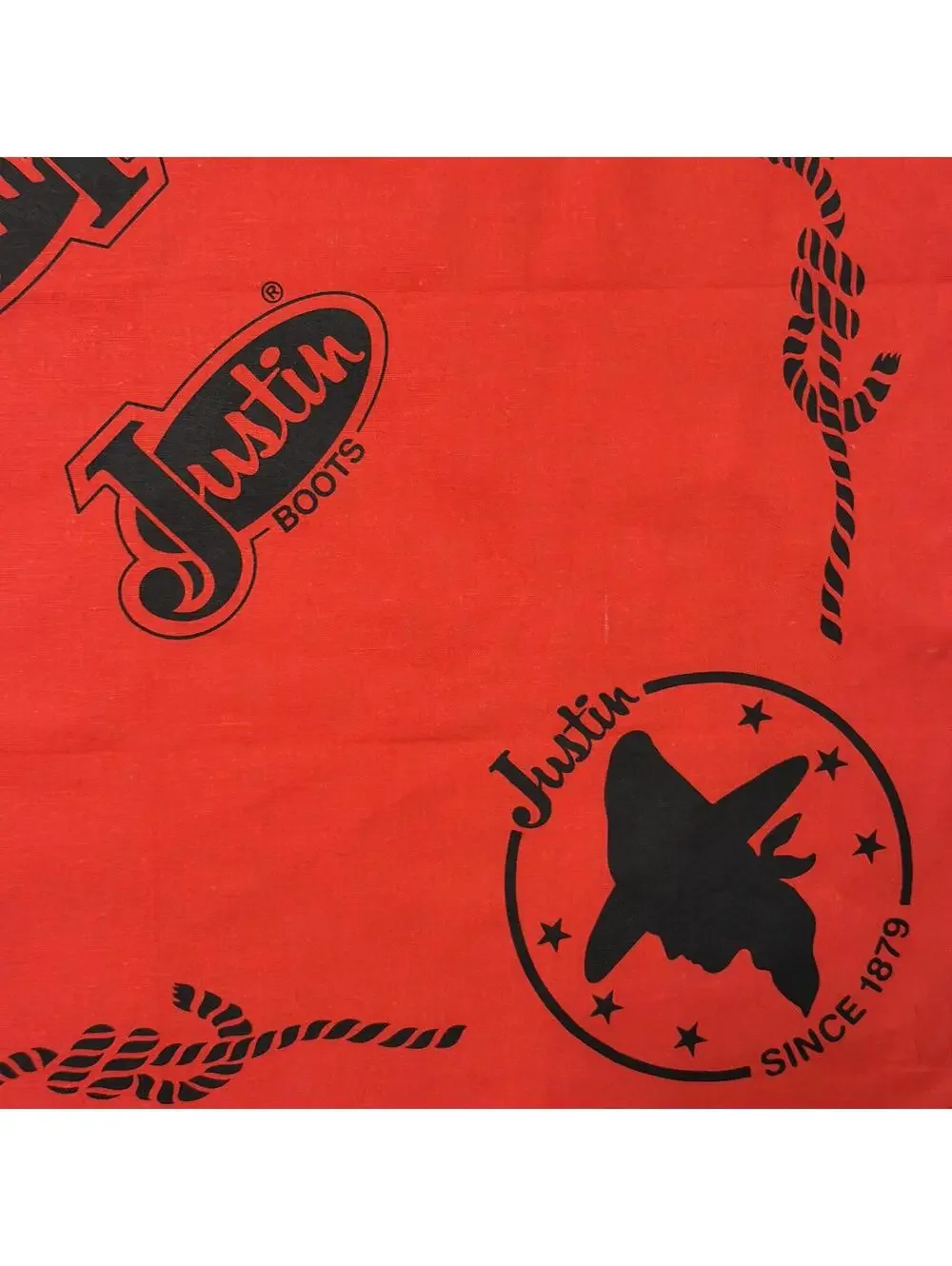 Justin Boots Bandana Red & Black Western Handkerchief Cotton Cowboy